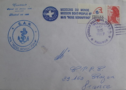 LOT A21 - ✉ - STE ALGERIENNE DE NAVIGATION - PAQUEBOT M/S " ROSE SCHAFFINO " - CàD Violet : PALAWAN (Philippines) - Correo Marítimo