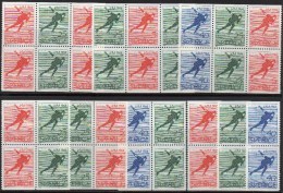 1966 Eisschnellauf-VM Schweden 546/8 In 9 ZD O/u Aus HBl.35/MH 10 ** 10€ Eislauf Se-tenant Sport Booklet Of Sverige - Variétés Et Curiosités