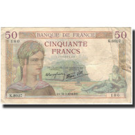 France, 50 Francs, 50 F 1934-1940 ''Cérès'', 1938-03-31, TB+, KM:85b - 50 F 1934-1940 ''Cérès''