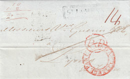 Great Britain France 1839 Entire Letter London St. James To Lyon Oval PD ANVERS LIEGE PAR CALAIS In Red (q145) - ...-1840 Vorläufer