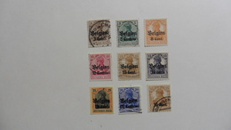 Belgique : Occupation Allemande  :9 Timbres :oblitérés Et Neufs Sans Gomme - Collections