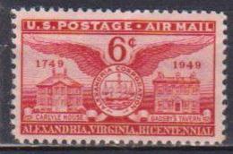 STATI UNITI D'AMERICA  1949 POSTA AEREA FONDAZIONE DI ALEXANDRIA ,VIRGINIA  UNIF. A40 MNH XF - 2b. 1941-1960 Nuevos