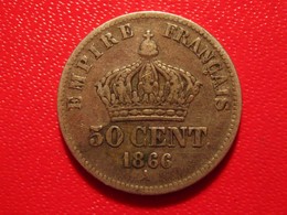 France - 50 Centimes 1866 A Paris Napoléon III 5728 - 50 Centimes