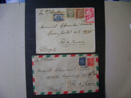 PORTUGAL - 2 LETTERS SHIPPED TO BRAZIL IN THE STATE - Andere & Zonder Classificatie