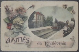 Quiévrain Carte Fantaisie Amitiés Avec Train - Quievrain