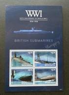 Micronesia 100th Anniversary Of WW1 British Submarines 2014 Transport War Submarine (sheetlet) MNH - Micronesia