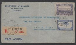 CONGO BELGE - LIBENGE / 1935 LETTRE RECOMMANDEE AVION POUR LA FRANCE (ref 5170) - Cartas & Documentos