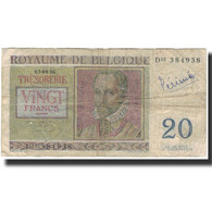 Billet, Belgique, 20 Francs, 1956-04-03, KM:132b, AB+ - 20 Francs