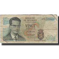 Billet, Belgique, 20 Francs, 1964-06-15, KM:138, AB+ - 50 Francos