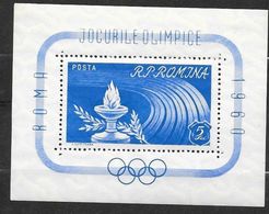 Roumanie Bloc Feuillet N°47  Jeux Olympiques De Rome  Neuf * * TB = MNH  VF     - Estate 1960: Roma