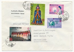 Enveloppe - Catholic Mission - WAEKWAN - COREE - Affranchissement Composé 1973 - Corea Del Sur