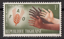Togo 1963 Sc. 445 Hands Reaching For FAO Emblem Nuovo MNH - Tegen De Honger