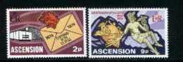 ASCENSION, 1974, Mint Never Hinged Stamp(s), U.P.U., 179-180, M2052 - Ascension