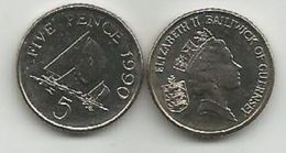 Guernsey 5 Pence 1990. High Grade - Guernesey