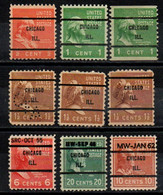 USA Precancel Vorausentwertung Preo, Locals "CHICAGO" (ILL). 7 Différents. - Precancels