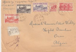 DEVANT DE LETTRE TUNISIE. 1944. RECOMMANDÉ LE BARDO POUR L'ALGERIE - Briefe U. Dokumente
