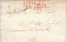 Spain France 1811 Printed Entire Letter Napoleonic War "No. 27 ARM FRANCAISE EN ESPAGNE" Madrid To St. Va Manche (q167) - Armeestempel (vor 1900)