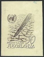 1963 YUGOSLAVIA Against Starve, WHEAT UNITED NATIONS IMPERFORATE SINGLE DIE PROOF, Ungezähnt Probedruck NON DENTELLATO - Contre La Faim