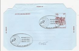 G085 - Belgique - Aérogramme à 17F Facteur à Cheval De 1982 - Oblitéré à Bruxelles En FDC 11/12/1982 - Aerogramas