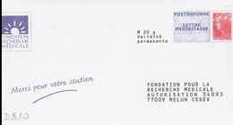 D0810 - Entier Postal / Stationery / PAP Réponse Beaujard Fondation Recherche Médicale - Agrément 09P182 - Prêts-à-poster:Answer/Beaujard