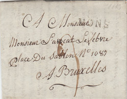 France Belgium 1813 Entire Letter Dept Conquis MONS To Bruxelles (q171) - 1792-1815: Veroverde Departementen