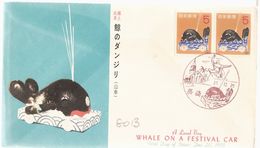 G013 - Japon - Lettre En FDC - Baleine Au Festival De Voitures Le 20/12/1956 - Brieven En Documenten