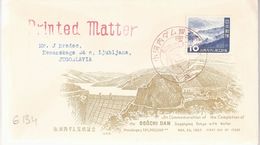 G134 - Japon - Lettre En FDC - Achèvement Du Barrage De Tokyo Ogochi Dam Le 26/11/1957 - Storia Postale