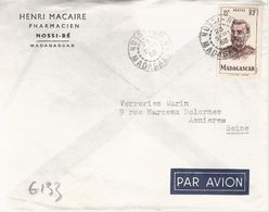 G133 - Madagascar - Lettre De Nossi Be En 1953 - 15F Joffre - Lettres & Documents