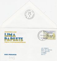G143 - Perou - Lettre 1973 - 1er Vol Lima-Papeete Le 05/04/1973 - Peru