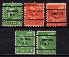 USA Precancel Vorausentwertung Preo, Locals "JUMESTOWN" (NY).  5 Différents. - Vorausentwertungen