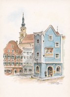 CARTOLINA - POSTCARD - AUSTRIA - SCHARDING - UNTERER STADTPLATZ GEGEN STADTPFARRKIRCHE - Schärding