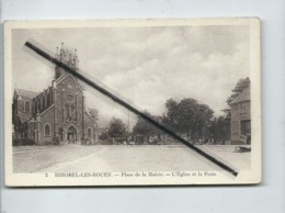 CPA- Bihorel Les Rouen - Place De La Mairie - L'église Et La Poste - Bihorel