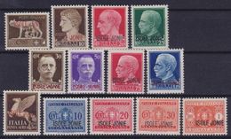 OCCUPAZIONE ITALIANA ISOLE IONIE 1941 Emissione Completa 13v MNH**, L.1 Nuovo TL Leggera - Isole Ionie