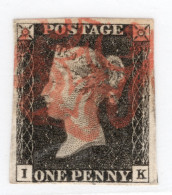 GB Queen Victoria 1840 Four Margin Penny Black.  This Stamp Is In Very Fine Used Condition. - Usados