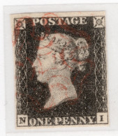 GB Queen Victoria 1840 Four Margin Penny Black.  This Stamp Is In Very Fine Used Condition. - Gebraucht