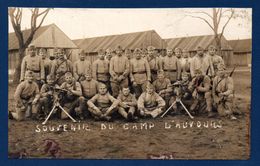 Carte-photo. Souvenir Du Camp D'Auvours. 124ème Régiment D'Infanterie De Ligne. Mitrailleuses Hotchkiss - Régiments