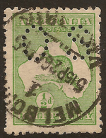 AUSTRALIA 1914 1/2d Roo Small OS SG O16 U #AIO371 - Oficiales