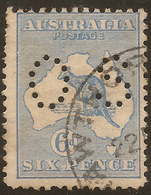 AUSTRALIA 1914 6d Roo Small OS SG O23 U #AIO375 - Oficiales