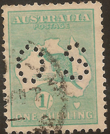 AUSTRALIA 1915 1/- Roo Small OS SG O48b U #AIO377 - Oficiales