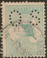 AUSTRALIA 1914 1/- Roo Small OS SG O25 U #AIO376 - Dienstmarken