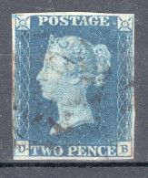 GB Queen Victoria 1840 Four Margin Two Penny Blue.  This Stamp Is In Very Fine Used Condition. - Gebruikt