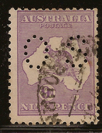 AUSTRALIA 1915 9d Roo Small OS SG O34 U #AIO411 - Oficiales