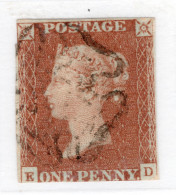 GB Queen Victoria 1841 1d Orange Brown . This Stamp Is In Very Fine Used Condition. - Usados