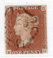 GB Queen Victoria 1841 1d Orange Brown . This Stamp Is In Very Fine Used Condition. - Usati
