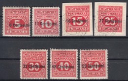 Austria Feldpost Occupation Of Italy 1918 Porto Mi#1-7 Used - Unused Stamps