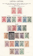 Latvia Lettland 1918/1919 Great Page With Mi#1-2 Mi#3-5 A And B Mi#6-14 A And C - Lettonia