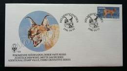 South Africa Wild Cat 1986 Wildlife Fauna Animal Cats (stamp FDC) - Brieven En Documenten