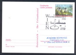 Austria Östrreich 1990 Postal Stationery Card - Curling Eisstock; World Championship; Castle - Unclassified