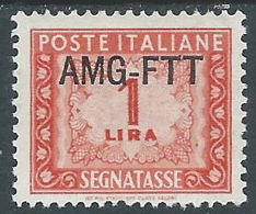 1949-54 TRIESTE A SEGNATASSE 1 LIRA MH * - W6-6 - Taxe