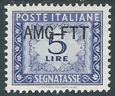 1949-54 TRIESTE A SEGNATASSE 5 LIRE MH * - W6-6 - Portomarken
